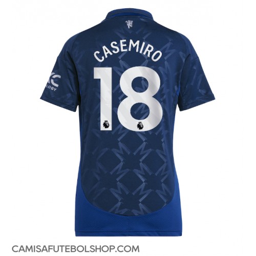 Camisa de time de futebol Manchester United Casemiro #18 Replicas 2º Equipamento Feminina 2024-25 Manga Curta